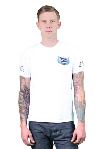 Zace white blue bull horn